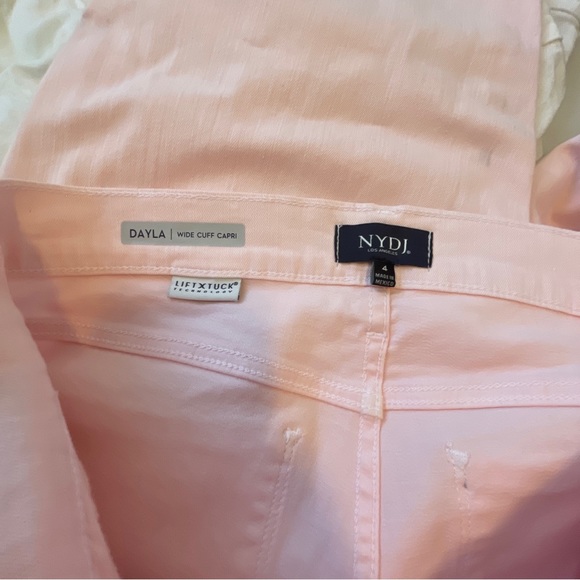 NYDJ | Dayla wide cuff capri in pink chiffon - Picture 5 of 7